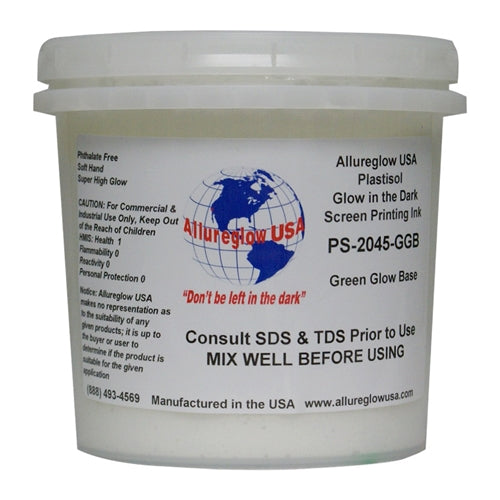 Allureglow USA Plastisol Glow in the Dark Base (Glows Aqua) - Quart