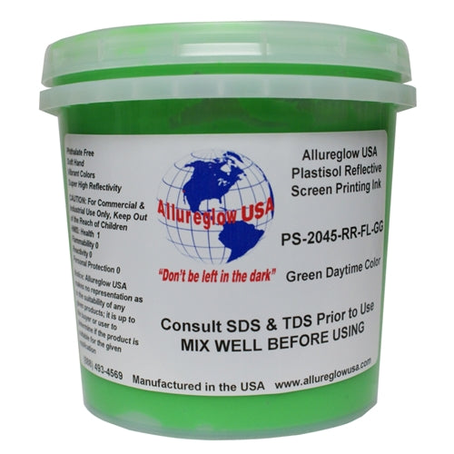 Allureglow USA Green Plastisol Reflective Ink - Quart