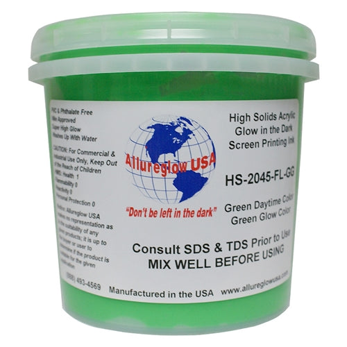 Allureglow USA Green HSA Water Based Glow Ink (Glows Green) - Quart