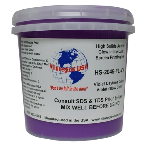 Allureglow USA Violet HSA Water Based Glow Ink (Glows Violet) - Quart