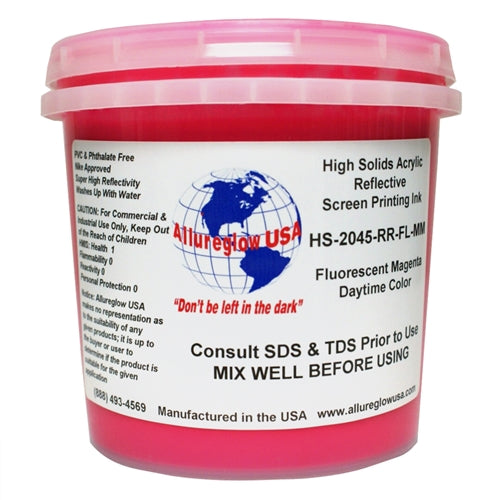 Allureglow USA Magenta HSA Water Based Reflective Ink - Quart