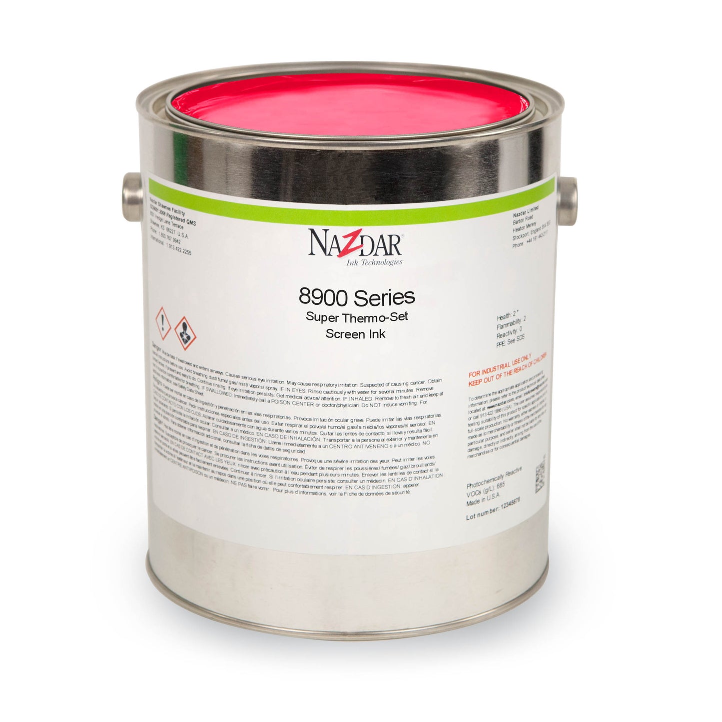 Nazdar 8900 Super Thermo-Set Screen Ink - Standard Colors