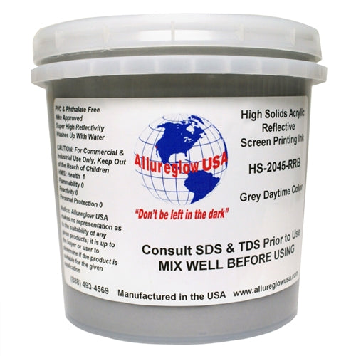 Allureglow USA Gray HSA Water Based Reflective Ink - Gallon