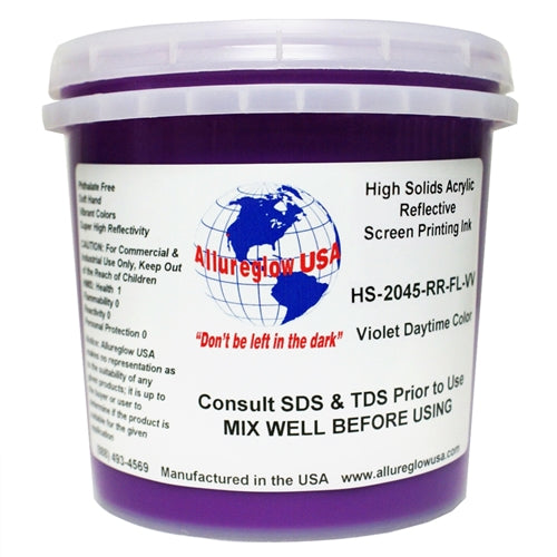 Allureglow USA Violet HSA Water Based Reflective Ink - Quart