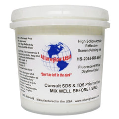 Allureglow USA White HSA Water Based Reflective Ink - Quart